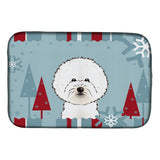 Caroline'S Treasures Winter Holiday Bichon Frise Dish Drying Mat, 14 X 21