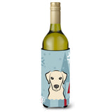 Caroline'S Treasures Winter Holiday Yellow Labrador Wine Bottle Koozie Hugger, 750 Ml, Multicolor