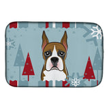 Caroline'S Treasures Winter Holiday Boxer Dish Drying Mat, 14 X 21