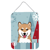 Caroline'S Treasures Winter Holiday Shiba Inu Wall Or Door Hanging Prints Bb1721Ds1216, 16Hx12W, Multicolor