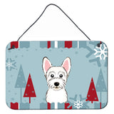 Caroline'S Treasures Winter Holiday Westie Wall Or Door Hanging Prints Bb1722Ds812, 8Hx12W