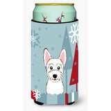 Caroline'S Treasures Winter Holiday Westie Tall Boy Koozie Hugger, Multicolor