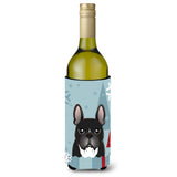 Caroline'S Treasures Bb1723Literk Winter Holiday French Bulldog Wine Bottle Koozie Hugger, 750 Ml, Multicolor
