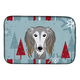 Caroline'S Treasures Winter Holiday Saluki Dish Drying Mat, 14 X 21
