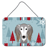 Caroline'S Treasures Winter Holiday Saluki Wall Or Door Hanging Prints Bb1725Ds812, 8Hx12W