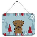 Caroline'S Treasures Winter Holiday Chocolate Labrador Wall Or Door Hanging Prints Bb1730Ds812, 8Hx12W