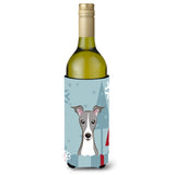 Caroline'S Treasures Winter Holiday Italian Greyhound Wine Bottle Koozie Hugger, 750 Ml, Multicolor
