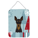 Caroline'S Treasures Winter Holiday Min Pin Wall Or Door Hanging Prints Bb1736Ds1216, 16Hx12W, Multicolor