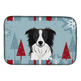 Caroline'S Treasures Winter Holiday Border Collie Dish Drying Mat, 14 X 21