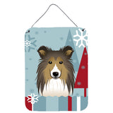 Caroline'S Treasures Winter Holiday Sheltie Wall Or Door Hanging Prints Bb1738Ds1216, 16Hx12W, Multicolor