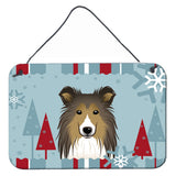 Caroline'S Treasures Winter Holiday Sheltie Wall Or Door Hanging Prints Bb1738Ds812, 8Hx12W