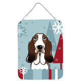 Caroline'S Treasures Winter Holiday Basset Hound Wall Or Door Hanging Prints Bb1739Ds1216, 16Hx12W, Multicolor