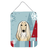 Caroline'S Treasures Winter Holiday Afghan Hound Wall Or Door Hanging Prints Bb1740Ds1216, 16Hx12W, Multicolor