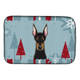 Caroline'S Treasures Winter Holiday Doberman Dish Drying Mat, 14 X 21