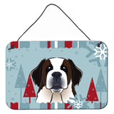 Caroline'S Treasures Winter Holiday Saint Bernard Wall Or Door Hanging Prints Bb1742Ds812, 8Hx12W