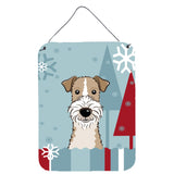 Caroline'S Treasures Winter Holiday Wire Haired Fox Terrier Wall Or Door Hanging Prints Bb1743Ds1216, 16Hx12W, Multicolor