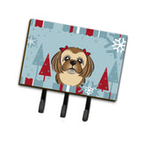 Caroline'S Treasures Bb1745Th68 Winter Holiday Chocolate Brown Shih Tzu Leash Or Key Holder, Large, Multicolor