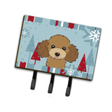 Caroline'S Treasures Bb1752Th68 Winter Holiday Chocolate Brown Poodle Leash Or Key Holder, Large, Multicolor