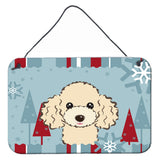 Caroline'S Treasures Winter Holiday Buff Poodle Wall Or Door Hanging Prints Bb1754Ds812, 8Hx12W