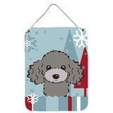 Caroline'S Treasures Winter Holiday Silver Gray Poodle Wall Or Door Hanging Prints Bb1755Ds1216, 16Hx12W, Multicolor
