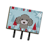Caroline'S Treasures Bb1755Th68 Winter Holiday Silver Gray Poodle Leash Or Key Holder, Large, Multicolor