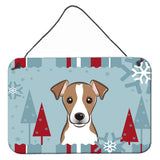 Caroline'S Treasures Winter Holiday Jack Russell Terrier Wall Or Door Hanging Prints Bb1756Ds812, 8Hx12W