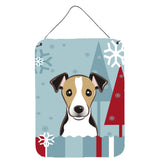 Caroline'S Treasures Winter Holiday Jack Russell Terrier Wall Or Door Hanging Prints Bb1757Ds1216, 16Hx12W, Multicolor