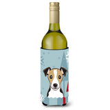 Caroline'S Treasures Bb1757Literk Winter Holiday Jack Russell Terrier Wine Bottle Koozie Hugger, 750 Ml, Multicolor