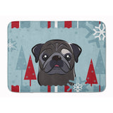 Caroline'S Treasures Winter Holiday Black Pug Floor Mat, 19 X 27, Multicolor