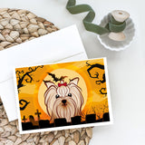 Halloween Yorkie Yorkishire Terrier Greeting Cards And Envelopes Pack Of 8