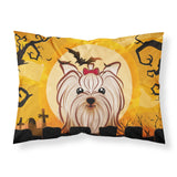 Caroline'S Treasures Bb1762Pillowcase Halloween Yorkie Yorkshire Terrier Fabric Standard Pillowcase, Large, Multicolor