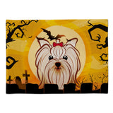 Caroline'S Treasures Bb1762Plmt Halloween Yorkie Yorkshire Terrier Fabric Placemat, Multicolor