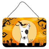 Caroline'S Treasures Halloween Bull Terrier Wall Or Door Hanging Prints Bb1767Ds812, 8Hx12W, Multicolor