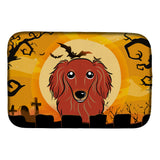 Caroline'S Treasures Halloween Longhair Red Dachshund Dish Drying Mat, 14 X 21