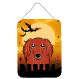 Caroline'S Treasures Halloween Longhair Red Dachshund Wall Or Door Hanging Prints Bb1772Ds1216, 16Hx12W, Multicolor