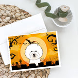 Halloween Bichon Frise Greeting Cards And Envelopes Pack Of 8