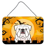 Caroline'S Treasures Halloween White English Bulldog Wall Or Door Hanging Prints Bb1778Ds812, 8 H X 12 W