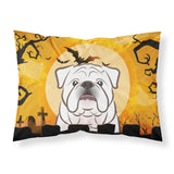 Caroline'S Treasures Bb1778Pillowcase Halloween White English Bulldog Fabric Standard Pillowcase, Large, Multicolor