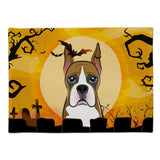 Caroline'S Treasures Bb1781Plmt Halloween Boxer Fabric Placemat, Multicolor