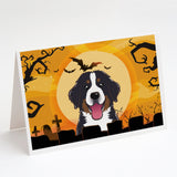 Halloween Bernese Mountain Dog Greeting Cards And Envelopes Pack Of 8