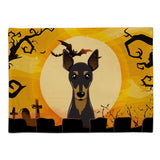 Caroline'S Treasures Bb1798Plmt Halloween Min Pin Fabric Placemat, Multicolor