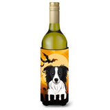 Caroline'S Treasures Halloween Border Collie Wine Bottle Koozie Hugger, 750 Ml, Multicolor