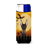 Caroline'S Treasures Halloween Doberman Michelob Ultra Beverage Insulator For Slim Cans, Multicolor