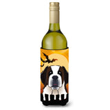 Caroline'S Treasures Bb1804Literk Halloween Saint Bernard Wine Bottle Koozie Hugger, 750 Ml, Multicolor