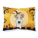 Caroline'S Treasures Bb1805Pillowcase Halloween Wire Haired Fox Terrier Fabric Standard Pillowcase, Large, Multicolor