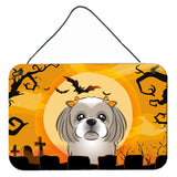 Caroline'S Treasures Halloween Gray Silver Shih Tzu Wall Or Door Hanging Prints Bb1808Ds812, 8Hx12W