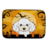 Caroline'S Treasures Halloween White Poodle Dish Drying Mat, 14 X 21