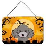 Caroline'S Treasures Halloween Silver Gray Poodle Wall Or Door Hanging Prints Bb1817Ds812, 8Hx12W, Multicolor
