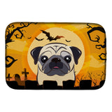 Caroline'S Treasures Halloween Fawn Pug Dish Drying Mat, 14 X 21