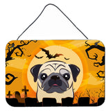 Caroline'S Treasures Halloween Fawn Pug Wall Or Door Hanging Prints Bb1820Ds812, 8Hx12W